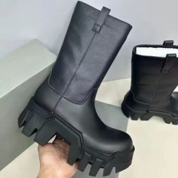 balencig Design balencigaa Boots best-quality Luxury Men Chelsea Genuine Leather Thick Sole Heightened Motorcycle Boots Womens Knight Boots Botines Zapatos