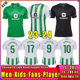 23 24 New Real BeTis JUANMI CANALES BARTA fans Player Soccer jerseys JOAQUIN FEKIR B IGLESIAS TELLO football shirt home away kids kit uniforms