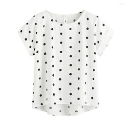 Women's Tanks Womens Summer Casual Dot Print Tops Short Sleeve T-Shirts Blouse Cropped Y2k Cute Tank Top Luxury Clothes Women