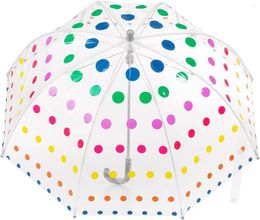 Umbrellas Totes Kid's Clear Bubble Umbrella With Easy Grip Handle Dots