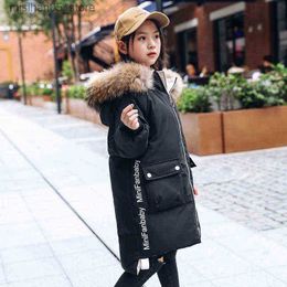Down Coat Russian Winter Down Jacket for Girls Clothes Parka Real Fur Hooded Waterproof snowsuit -30 degrees Coats For Kids TZ553 211027 Q230911