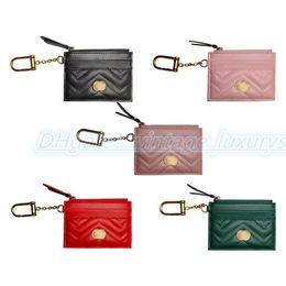 Marmont 627064 key chain Card Holder wallet Luxury Coin Purses with box Women's mens Designer 4 card compartments Wallets Hol243v