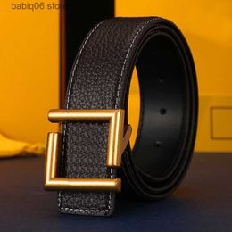 Belts Designer Belt Luxury Womens Mens Belts Fashion Classical Bronze BiG Smooth Buckle Real Leather Strap 3.8cm 6 Color T230911