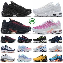 2024 Çocuk Atletik Tn Plus Ayakkabı Tns Spor Sneaker Triple Black Beyaz Kırmızı Gökkuşağı Dünya Çapında Kumquat Marina Okul Öncesi Kız Kız Çocuk Bebekleri Çocuk Trainer Spor Sneakers