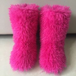 Boots Ladies Slip on Comfortable Ankle Boot Winter Warm Plush Fur Snow Suede Shoes Female Footwear Botas Femininas 230911