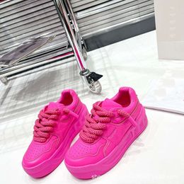 Дизайнерская обувь Спортивная обувь Повседневная тонкая удобная передняя кружевная дышащая женская обувь Сплошной цвет Кроссовки Valention EXA3L