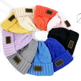 Women Fashion Designer Beanies Knitted Ladies Beanie Fitted Unisex Letters Outdoor Knit Cap Hat Solid Colour Coarse Yarn