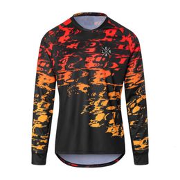 Cycling Shirts Tops Loose Rider Mens Long Sleeve Downhill Suit Quick Dry Breathable Motocross Mountain Bike Jersey MTB Shirt 230911