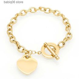Chain love heart bracelets gold silver designer necklace ror set wedding Statement Jewellery Heart Pendant Necklaces Bracelet link Sets 2 in 1 with Box T230911