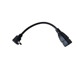 90 Degree Mini B USB Up Angle Male to Type A USB Female Adapter Data Cable 10cm Black