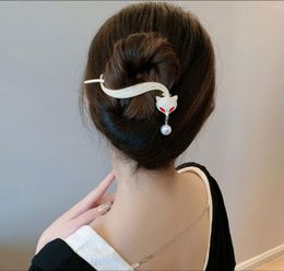 Hair Clips Alloy Metal Pearl Tassel Simple Design Clip Accessories For Women Fashion Jewellery