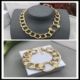 Designer Necklaces Set Bracelet For Women Big Chain Luxury Jewelry Gold Necklace Bracelets Head Mens Brands V Wedding Hip Hop Box 234D