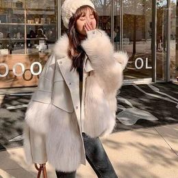 Women's Fur Women Coat Fashion Winter Warm Loose Korean Patchwork Leather Mink Thickened Jacket Outerwear