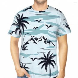 Men's T Shirts Tropical Vector Hand Drawing 3D Printed Shirt For Man Tropics Pattern Unisex Polyester Loose Tops Beach Tees