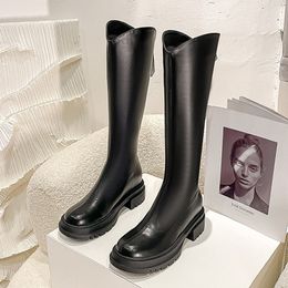 Boot's High Boots 2023 AutumnWinter Thick Sole Knight Winter Ladies Heightened Inner Boot Knee Length White 230911