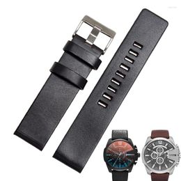 Watch Bands Cow Leather Strap For Watchband DZ7312 | DZ4323 DZ7257 With Stainless Steel Pin Buckle 24 26 27 28 30mm Flat Band