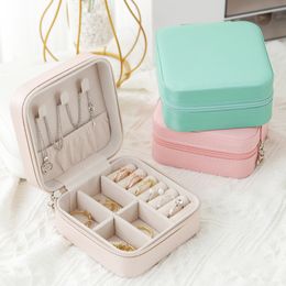 New Storage Boxes Travel Jewelry Box Organizer PU Leather Display Storage Case Necklace Earrings Rings Pendant Holder Gift Cases Wholesale