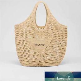 All-match Women Straw Fashion Plain Shoulder Bags Paper Women Female Handbags Large Capacity Beach Straw Bags Casual Tote Purses w211b