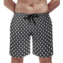 Men's Shorts Black And White Panda Board Art Print Casual Short Pants Men Design Running Surf Fast Dry Swimming Trunks Gift