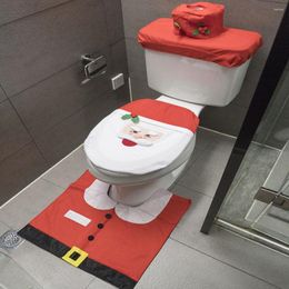 Toilet Seat Covers 3Pcs Cover Set Party Favors Christmas /Toilet Paper Box Cover/Rugs Bathroom Decoration Accessories