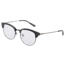 Sunglasses Frames Half Rim Eye Glasses Men Imitation Wood-grain Retro Round Optical Luxury Frame Lens K9031