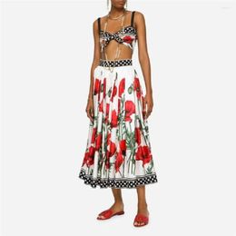 Skirts 2023 Woman Skirt Big Name 3D Printing High Waist Women's Pleated Y2k Clothes Fashion Quality Swing Bra