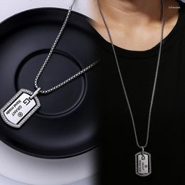 Pendant Necklaces Name Necklace Personalised Mens Jewellery Drop Products To Sell Long With Diamond-Encrusted Military Medals