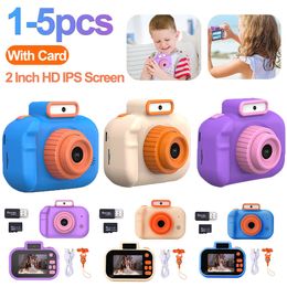 Toy Cameras 15pcs Cartoon Kids Camera HD IPS Screen Child Gift Digital USB Charging Toys for Christmas Birthday 230911