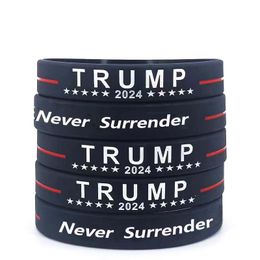 Trump 2024 Silicone Bracelet Party Favor Trump Never Surrender Wristband