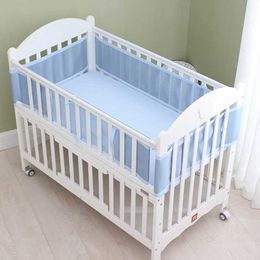 Bed Rails born Breathable Baby Classic Mesh Crib Liner Soft Fence Cot Bumpers Bedroom Accessories Bedding 2pcsSet 230909