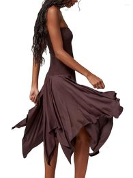 Casual Dresses Women S Strapless Pleated Lrregular Dress Sexy Backless Bodycon Wedding Cocktail Party Midi