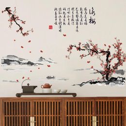 Wall Stickers DIY Chinese Style Plum Blossom Sticker Art Painting Characters Decals Living Room Bedroom Decoration Poster