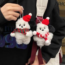 Plush Keychains Christmas Series Sanrios Pochacco Stuffed Children Toys Sweater Dolls Kawaii Key Chains Girls School Bag Pendant Xmas Gift 230911