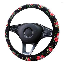 Steering Wheel Covers Flower Cover Anti-Slip Sweat Absorbing Soft Cushions Comfort Grip Car Automotive For