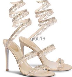 Dress Shoes Sandals R Caovilla wedding dress sandal women high heels shoes Romantic lady CHANDELIER nude Stiletto Jewellery sandalies ankle strap Diamond inserts x09