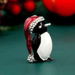 Christmas Ornament Decoration Pendants Kawaii Animal Penguin Brooch Christmas Brooches Christmas Gift Wholesale YMBR008