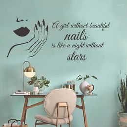 Wall Stickers Nail Salon Woman Face Lips Hand Decal Beauty Manicure Makeup Spa Inspirational Sticker Girl Room Home Deco