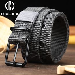 Cinture da uomo Esercito Militare Tela Nylon Tessitura Cintura tattica Moda Casual Designer Cinture unisex Cinturino sportivo di alta qualità HB061