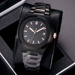 Men's watch sport style bow buckle stainless steel case sapphire glass 2813 automatic movement black strap254c