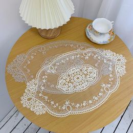 Table Mats 1Pcs Embroidery Polyester Place Mat Pad Cloth Cup Doily Tea Dining Mug Tablecloth Placemat Kitchen Decor