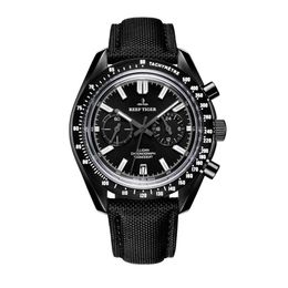 men sport waterproof wristwatch mens quartz wrist watches Reef Tiger luminous chronograph watch nylon band reloj hombre RGA3033 T2334T