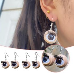 Necklace Earrings Set 2023 Funny Style Blink Simulation Eye Eyelash Eyeball Drop For Women Girls Unique Ear Jewelry Rock Plastic
