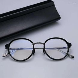 Sunglasses Frames Japanese Classical Brand Pure Titanium Eyeglasses Frame Ultra-light Women Luxury Myopia Glasses Men Outdoor Round Eyewear