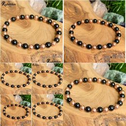 Beaded Mg1253 Genuine Natural Copper Beads Bracelet 6 Mm Aaa Grade Black Tourmaline Stimates Energy Emotional Nce Drop Deliv Dhgarden Dhilr