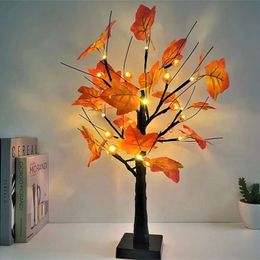 Halloween Maple Leaf Pumpkin Lamp LED Tree Lamp Home Christmas Decoration Small Night Lamp