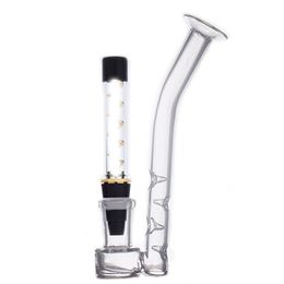 2pcs Glass Pipe Adapter Glass Hookah Bong Accessories 14mm Female Arc J Hookah Adapter Concave Hookah Mouthpiece with Male Glass Oil Burner Pipes