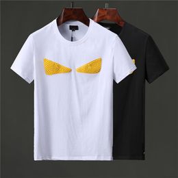 new men's Tees Summer T-shirt embroidery pattern high-quality silicone yellow triangle simple top loose round neck top comfor202f