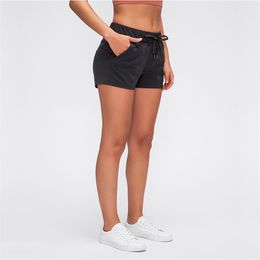 Womens Yoga Shorts Feminine Casual shaping Outfits Cinchable Drawcord Running Short Pants Ladies Sportswear Solid Colour Girls Exer224V