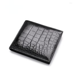 Wallets Thailand Crocodile Leather Wallet Business Multi Card Horizontal Large Capacity Black For Men's 2023