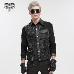 Men's Vests Steel Master Original Design Rock Punk Rivet Metal Vest Top Lace Up Black 230909